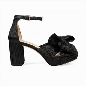NEW PELLE MODA women's amalie platform bow sandal in black